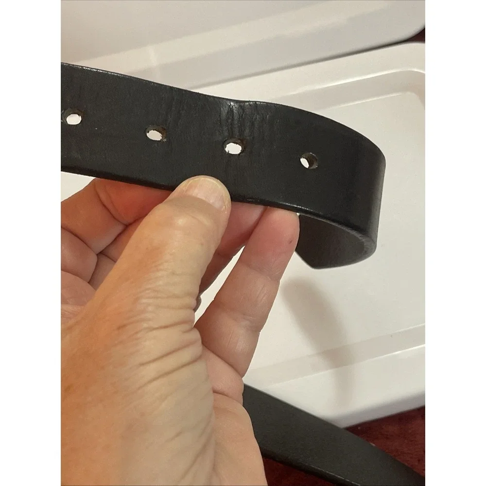 Harley Davidson Black Leather Belt Sz L 36/38 Made In USA 98465 98VM Light‎ Wear